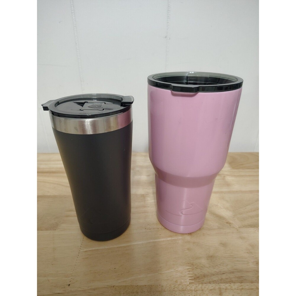 Lot Of 2 Ozark Trail 30 Oz. 20 Insulated Stainless Steel Tumblers 1 Gray 1 Pink